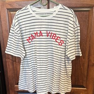 Isabel Maternity by Ingrid & Isabel Striped Tee with Red 'Mama Vibes'
